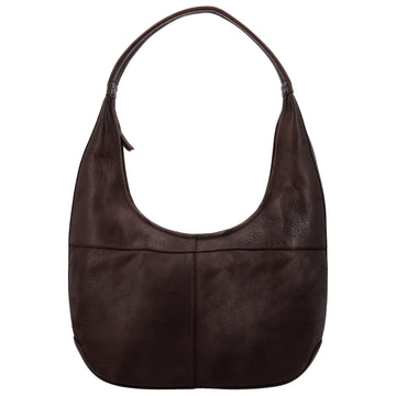 Umhängetasche| Beuteltasche 40x40cm aus Leder in Dunkelbraun mit Reißverschluss - leder-accessoires.com
