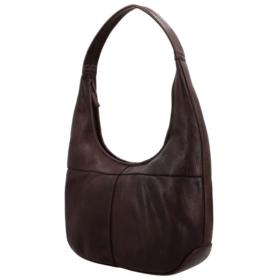 Umhängetasche| Beuteltasche 40x40cm aus Leder in Dunkelbraun mit Reißverschluss - leder-accessoires.com