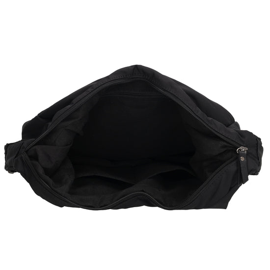 Schultertasche 47x34cm Schwarz aus Nylon|Polyester - leder-accessoires.com
