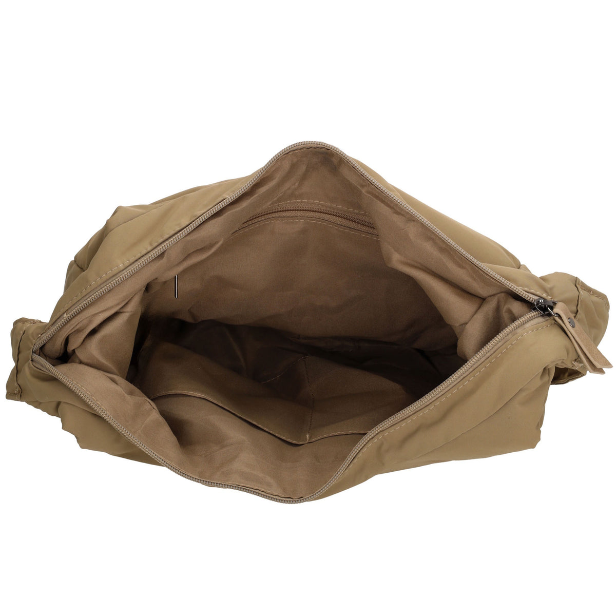 Schultertasche 47x34cm Taupe aus Nylon|Polyester - leder-accessoires.com