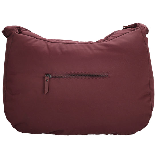 Schultertasche 35x32cm Weinrot aus Nylon|Polyester - leder-accessoires.com