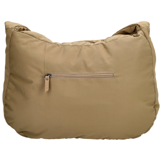 Schultertasche 35x32cm Taupe aus Nylon|Polyester - leder-accessoires.com