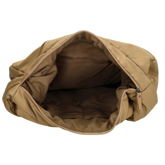 Schultertasche 35x32cm Taupe aus Nylon|Polyester - leder-accessoires.com
