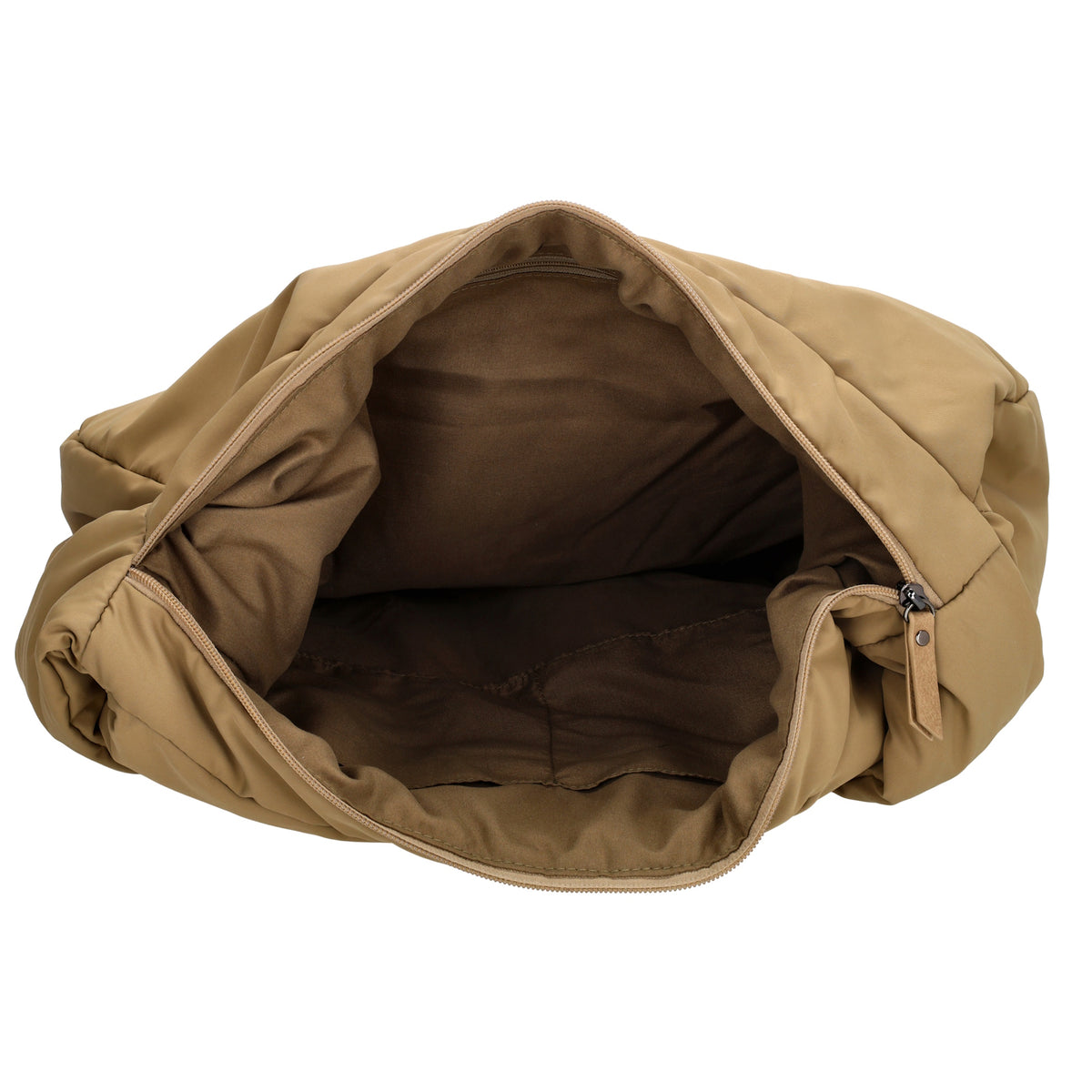 Schultertasche 35x32cm Taupe aus Nylon|Polyester - leder-accessoires.com