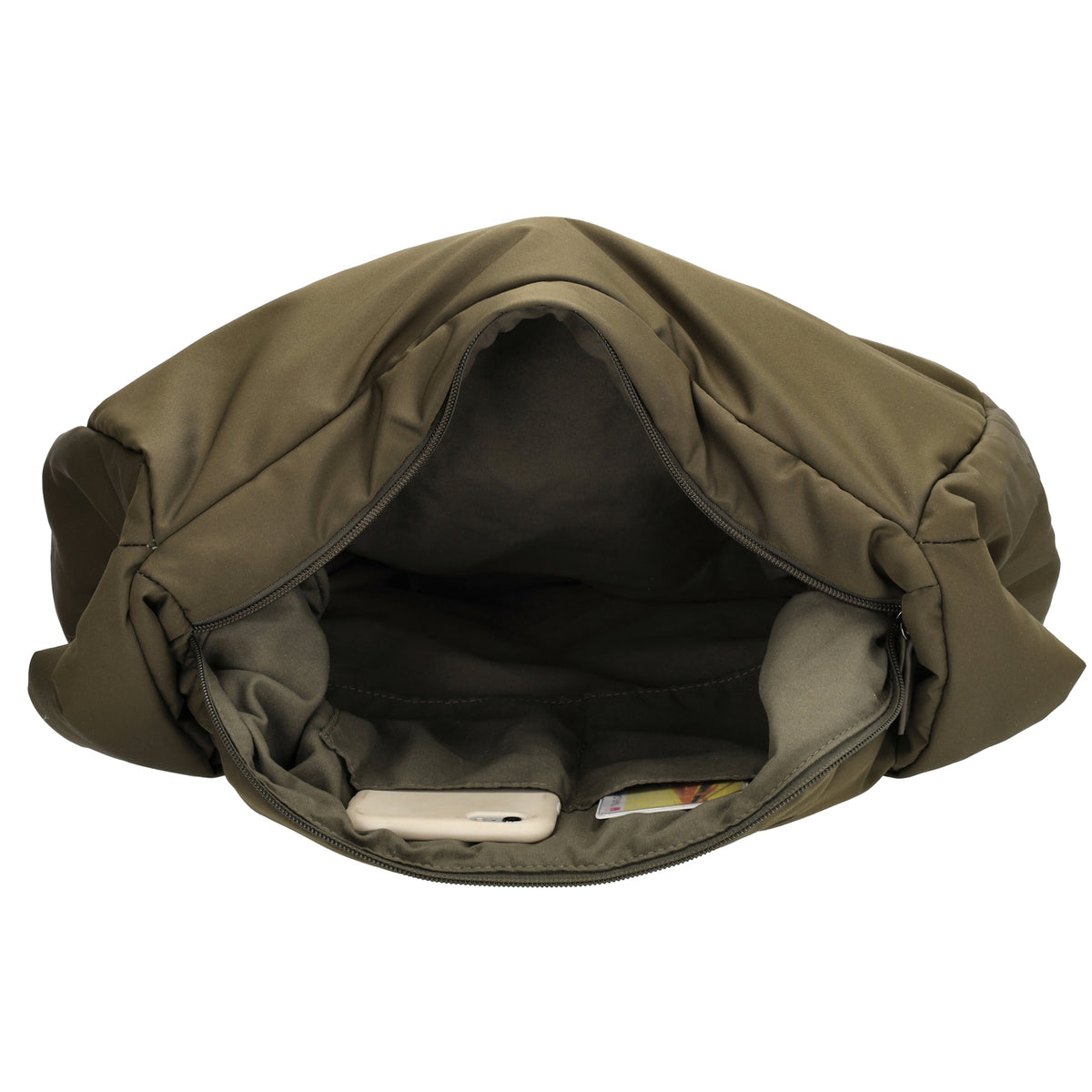 Schultertasche 35x32cm Oliv aus Nylon|Polyester - leder-accessoires.com