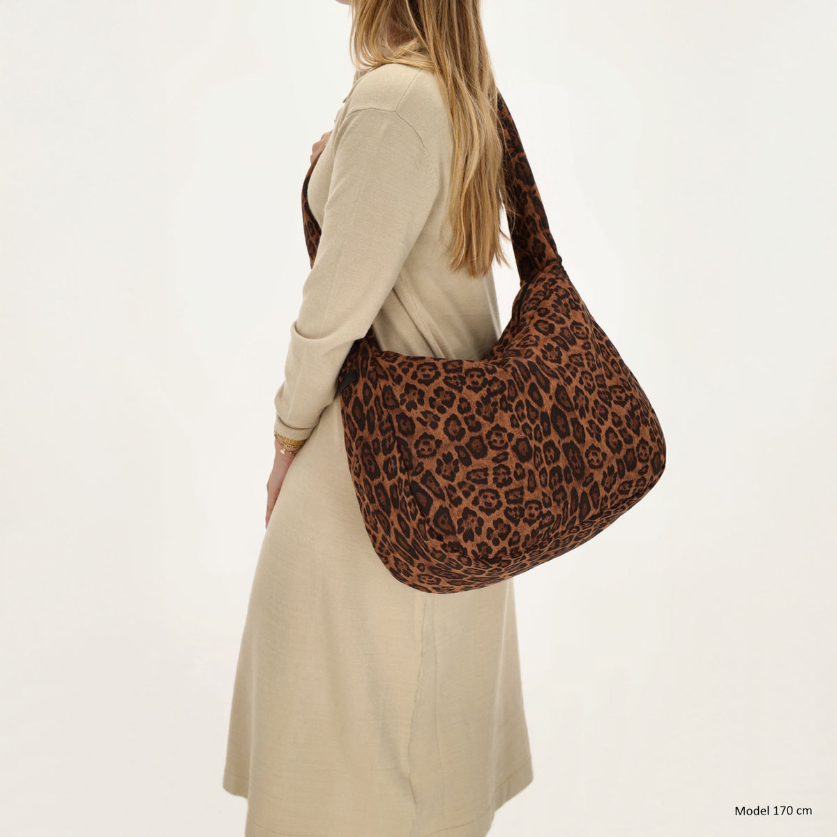 Schultertasche 35x32cm Leo-Optik aus Nylon|Polyester - leder-accessoires.com