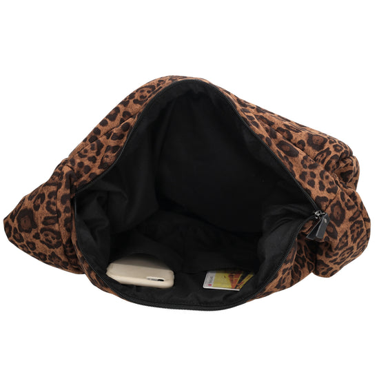 Schultertasche 35x32cm Leo-Optik aus Nylon|Polyester - leder-accessoires.com