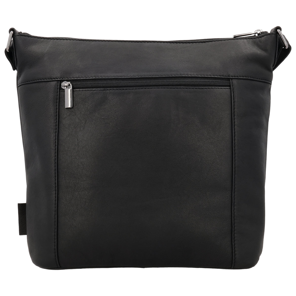 Schultertasche 28x32cm in Schwarz mit Reißverschluss - leder-accessoires.com