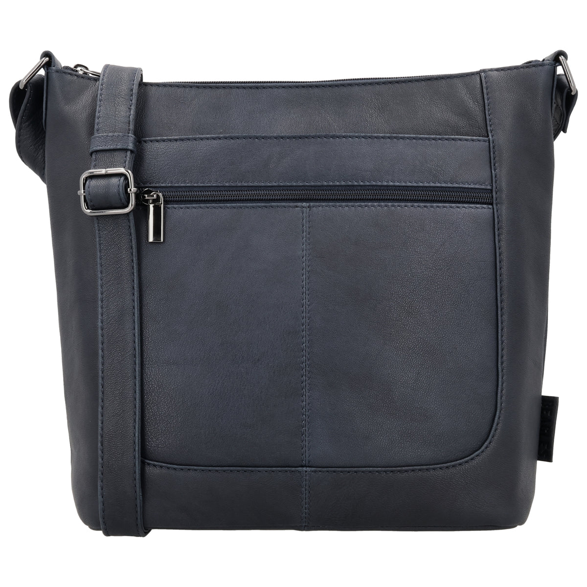 Schultertasche 28x32cm in Blau|Marine mit Reißverschluss - leder-accessoires.com