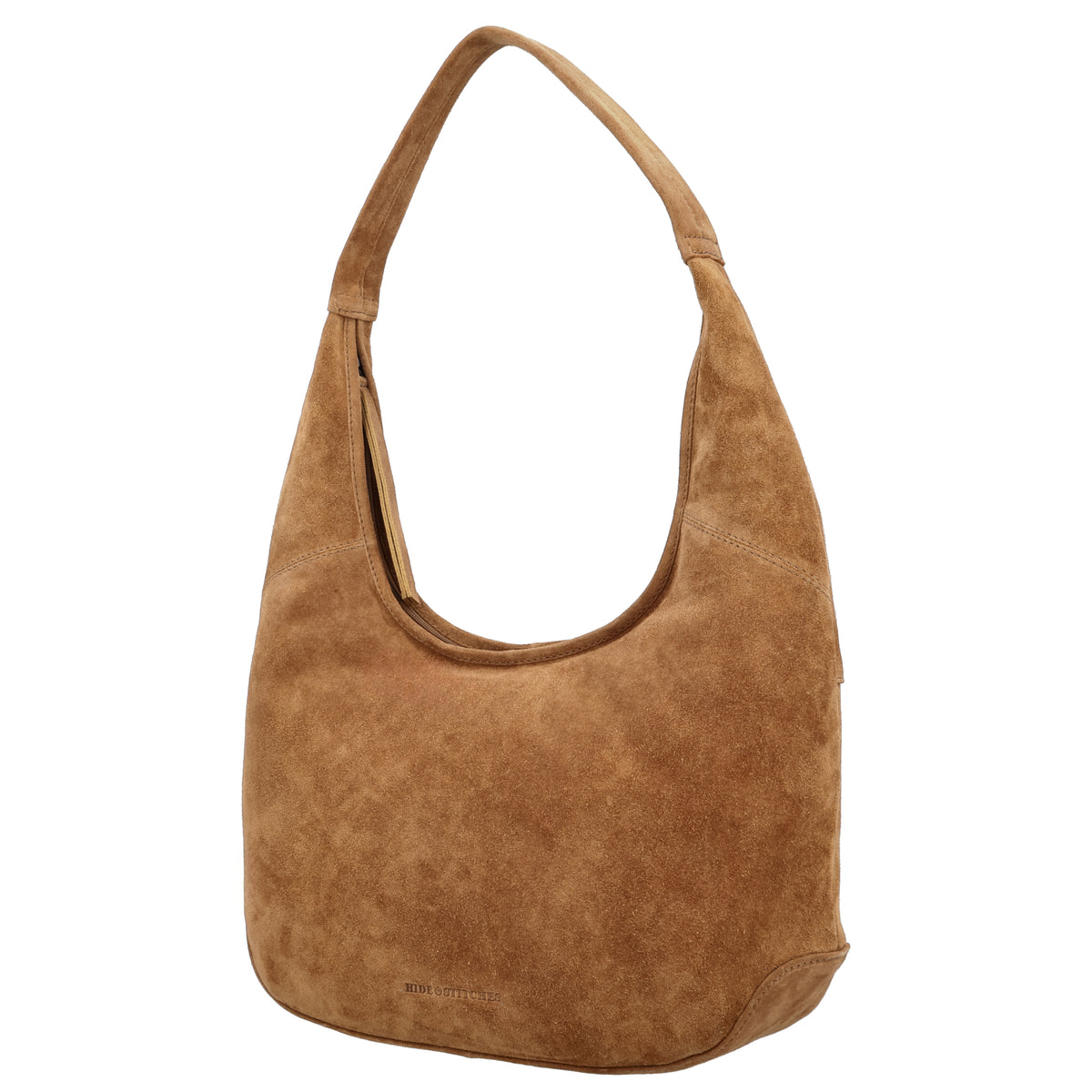 Beuteltasche Wildleder 42x40cm in Camel |Hellbraun - leder-accessoires.com