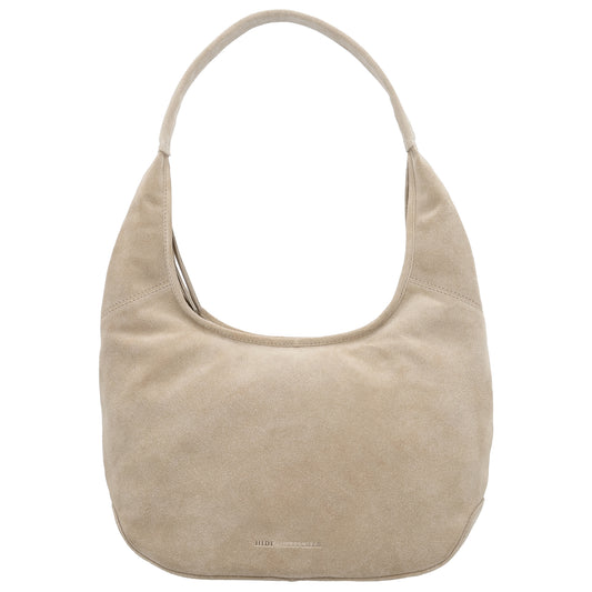 Beuteltasche Wildleder 42x40cm in Sand - leder-accessoires.com