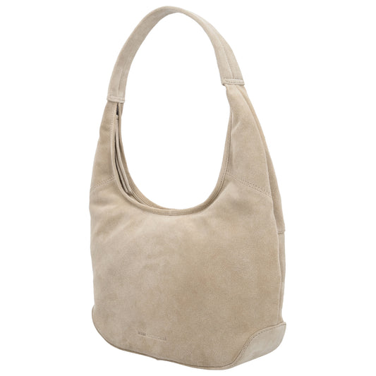 Beuteltasche Wildleder 42x40cm in Sand - leder-accessoires.com