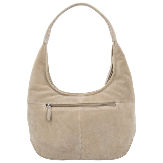 Beuteltasche Wildleder 42x40cm in Sand - leder-accessoires.com
