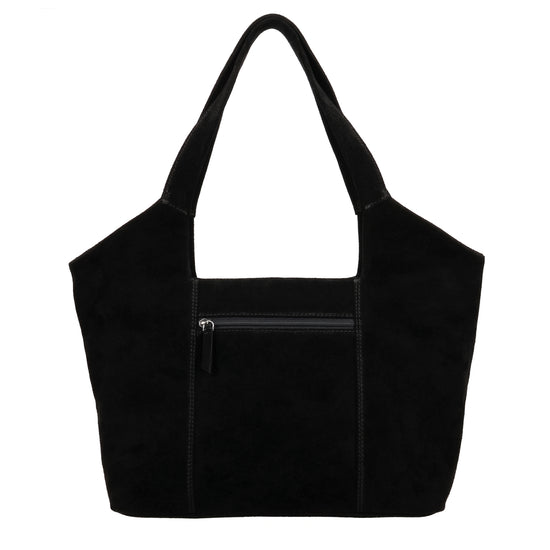 Wildleder-Umhängetasche 47x27cm in Schwarz – Minimalistisch & Edel - leder-accessoires.com