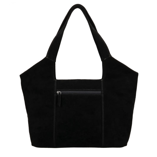 Wildleder-Umhängetasche 47x27cm in Schwarz – Minimalistisch & Edel - leder-accessoires.com