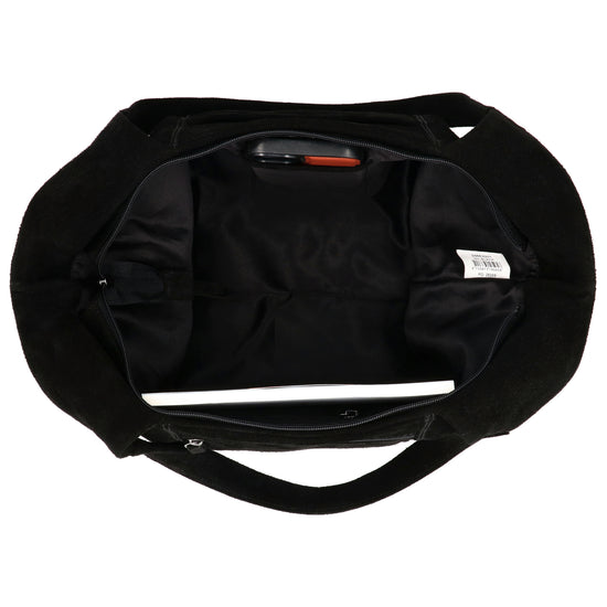 Wildleder-Umhängetasche 47x27cm in Schwarz – Minimalistisch & Edel - leder-accessoires.com