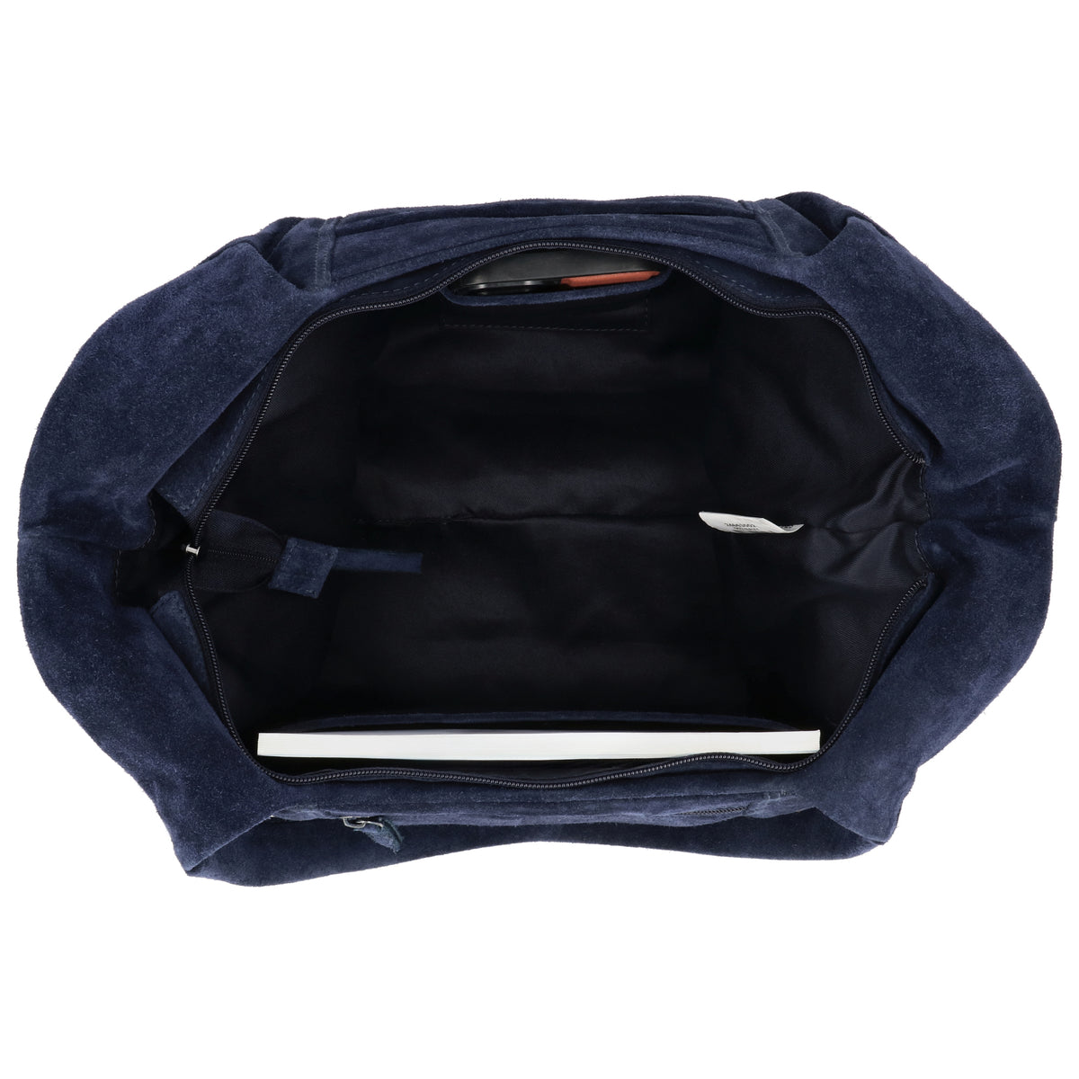Wildleder-Schultertasche 47x27cm in Blau – Eleganter Alltagsbegleiter - leder-accessoires.com