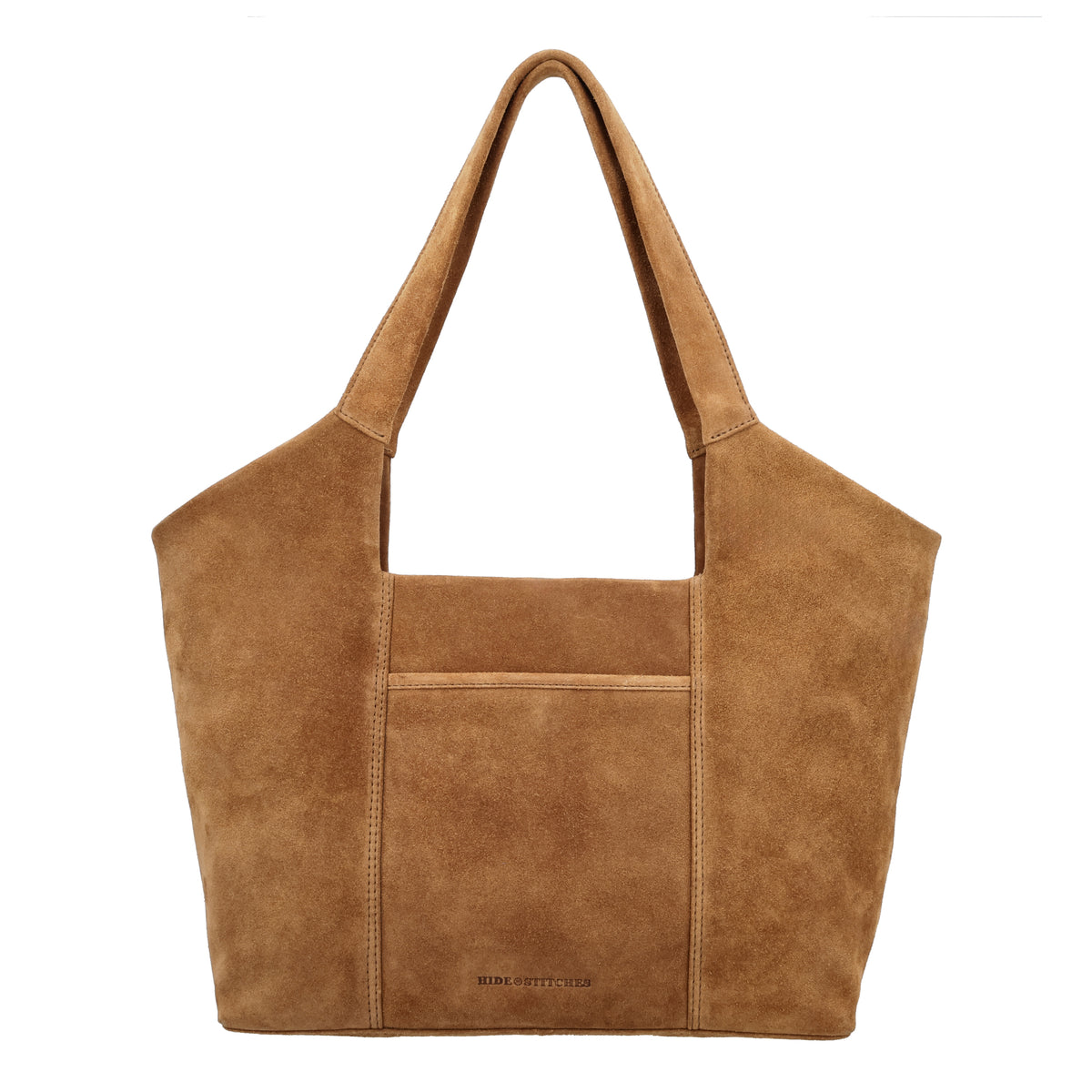 Wildleder-Schultertasche 47x27cm in Kamel – Warme Trendfarbe - leder-accessoires.com