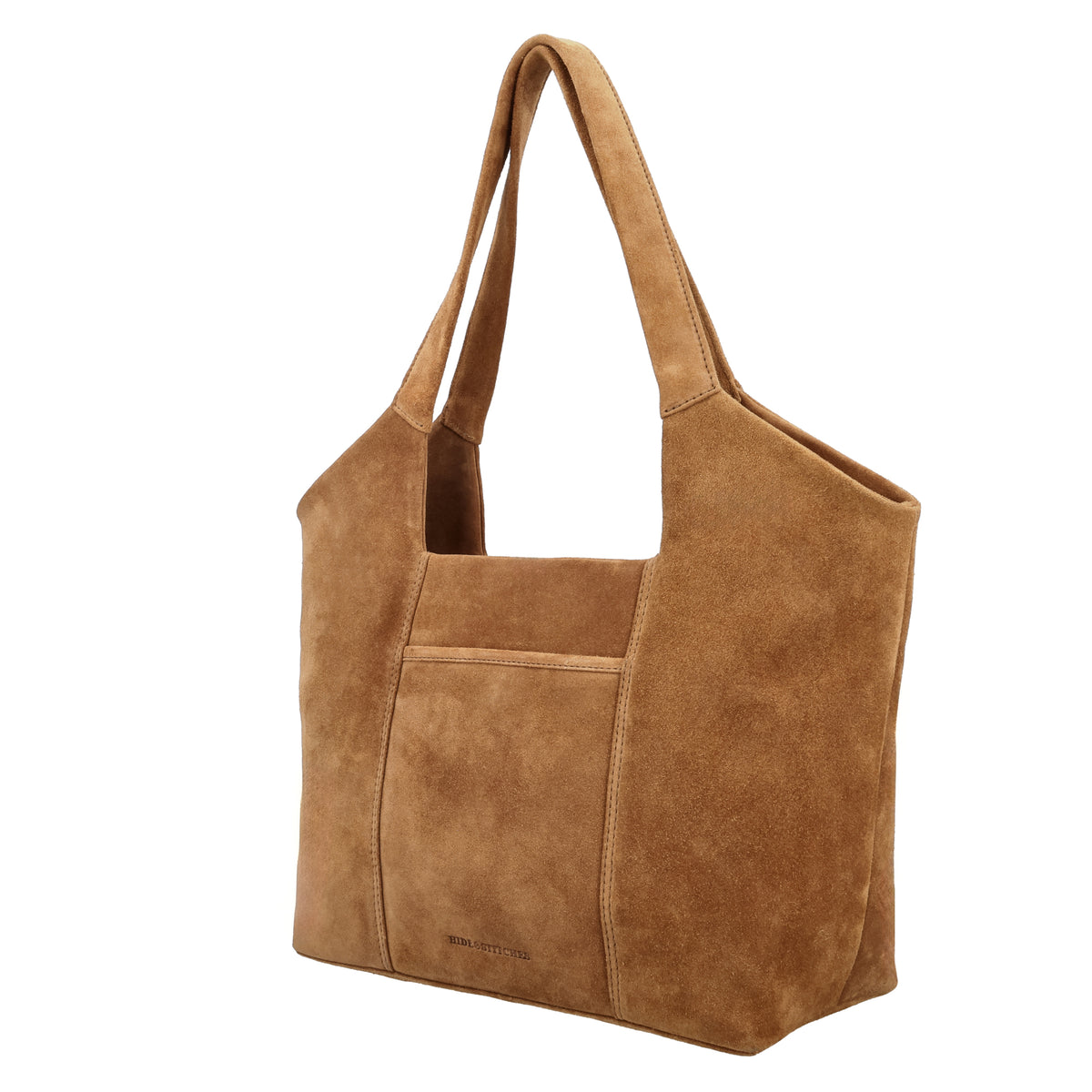 Wildleder-Schultertasche 47x27cm in Kamel – Warme Trendfarbe - leder-accessoires.com