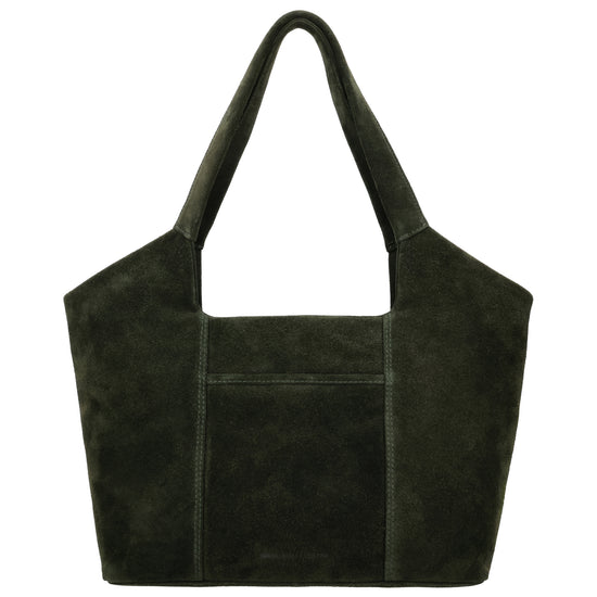 Wildleder-Umhängetasche 47x27cm in Olivgrün – Natürlicher Look - leder-accessoires.com