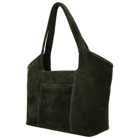 Wildleder-Umhängetasche 47x27cm in Olivgrün – Natürlicher Look - leder-accessoires.com