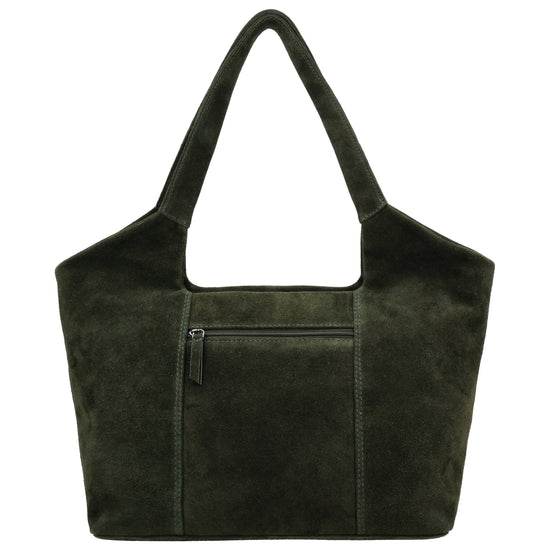 Wildleder-Umhängetasche 47x27cm in Olivgrün – Natürlicher Look - leder-accessoires.com