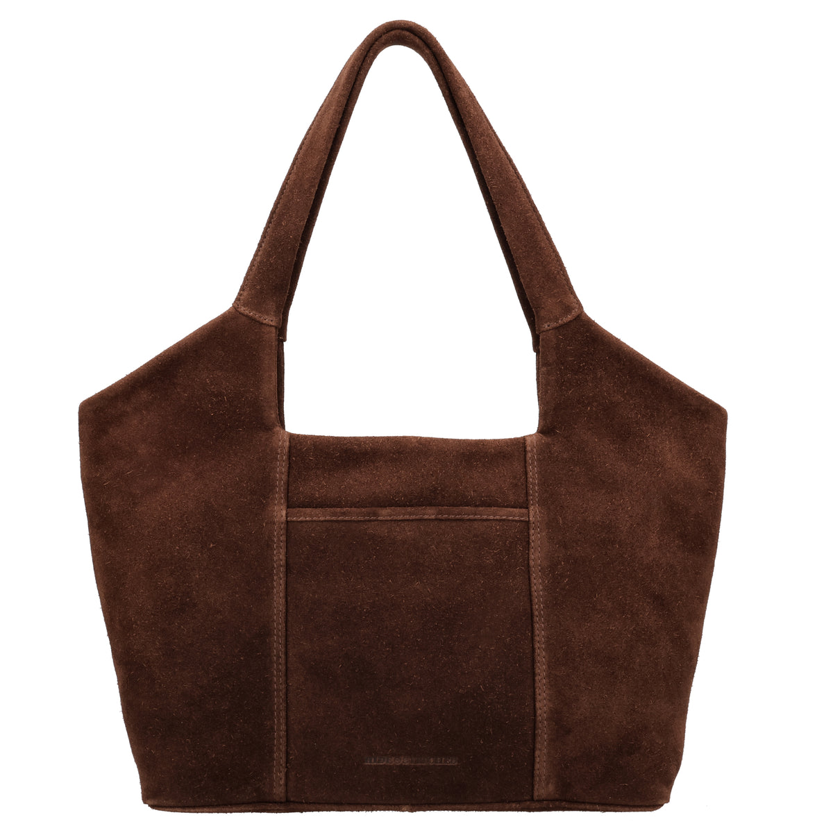 Wildleder-Schultertasche 47x27cm in Dunkelbraun – Klassischer Stil - leder-accessoires.com
