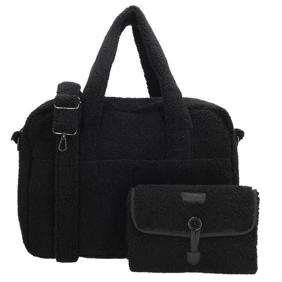 Teddy-Wickeltasche 40x28cm in Schwarz – Stylisch & praktisch - leder-accessoires.com
