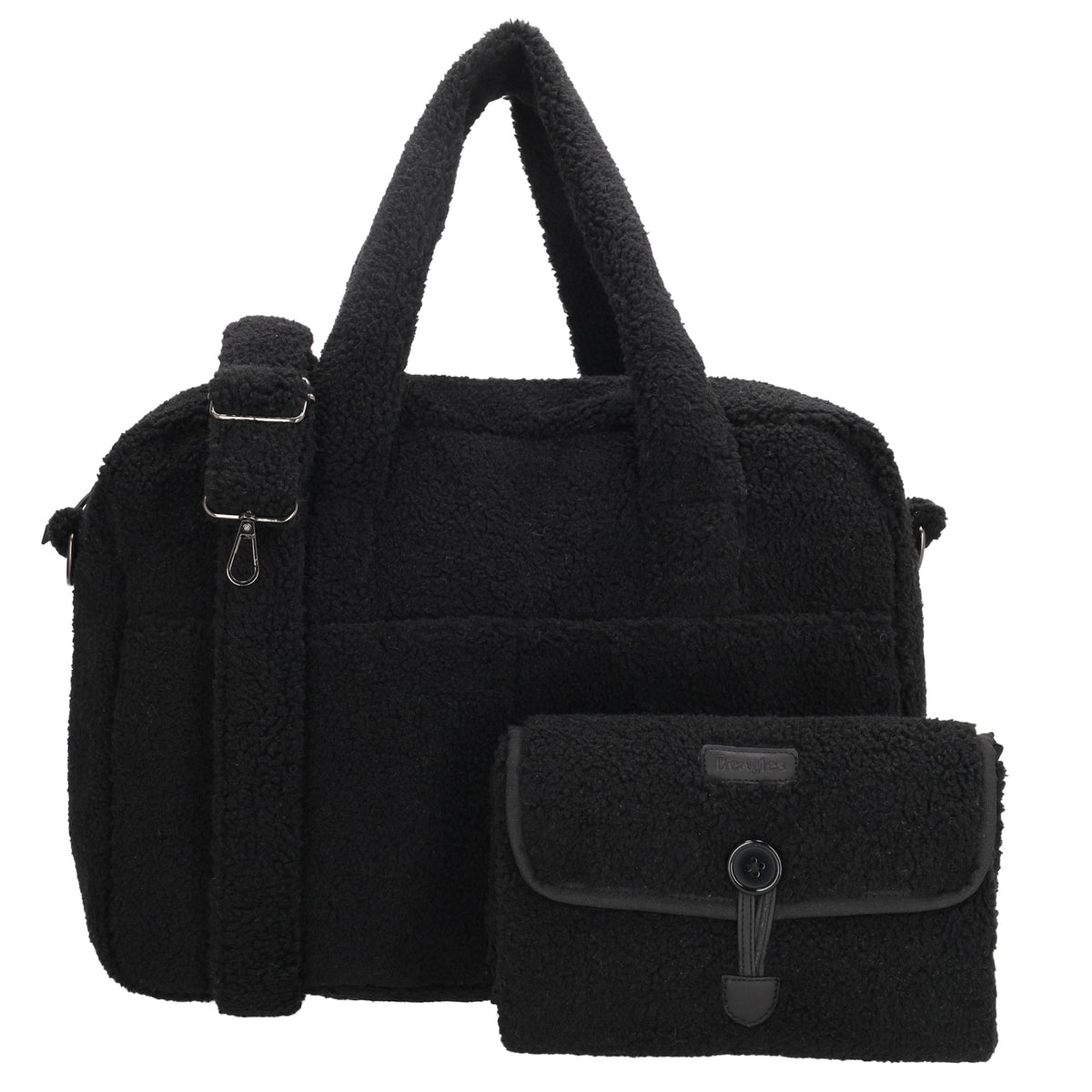 Teddy-Wickeltasche 40x28cm in Schwarz – Stylisch & praktisch - leder-accessoires.com