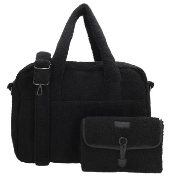Teddy-Wickeltasche 40x28cm in Schwarz – Stylisch & praktisch - leder-accessoires.com