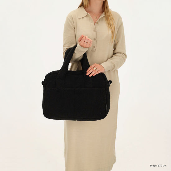 Teddy-Wickeltasche 40x28cm in Schwarz – Stylisch & praktisch - leder-accessoires.com