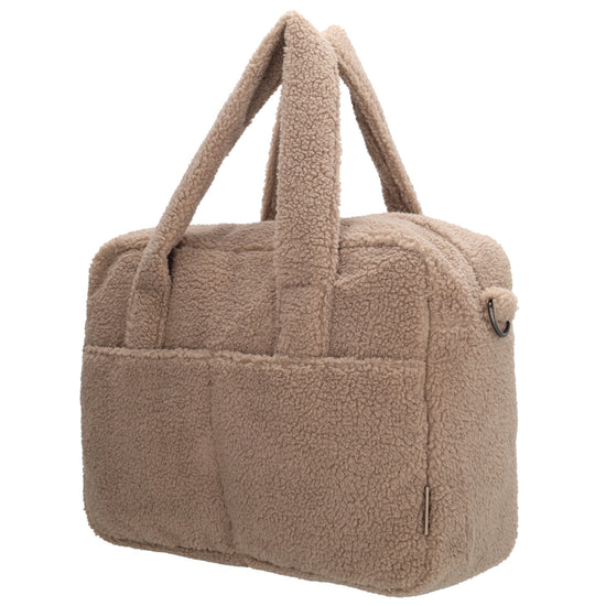 Teddy-Wickeltasche 40x28cm in Taupe – Eleganter Alltagshelfer - leder-accessoires.com