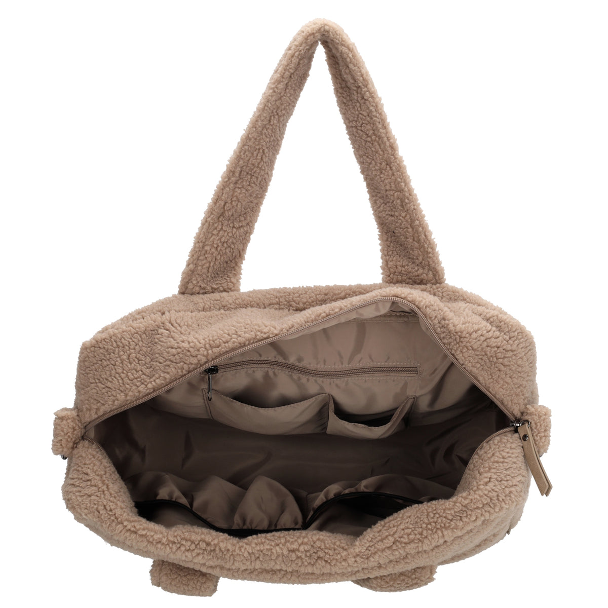 Teddy-Wickeltasche 40x28cm in Taupe – Eleganter Alltagshelfer - leder-accessoires.com