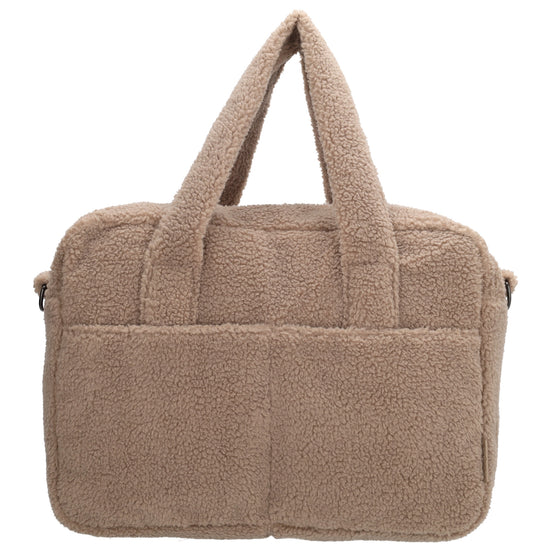 Teddy-Wickeltasche 40x28cm in Taupe – Eleganter Alltagshelfer - leder-accessoires.com