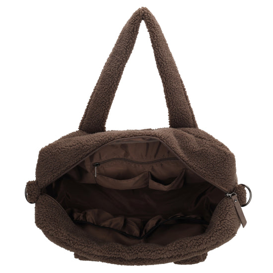 Teddy-Wickeltasche 40x28cm in Braun – Warmer, funktionaler Begleiter - leder-accessoires.com