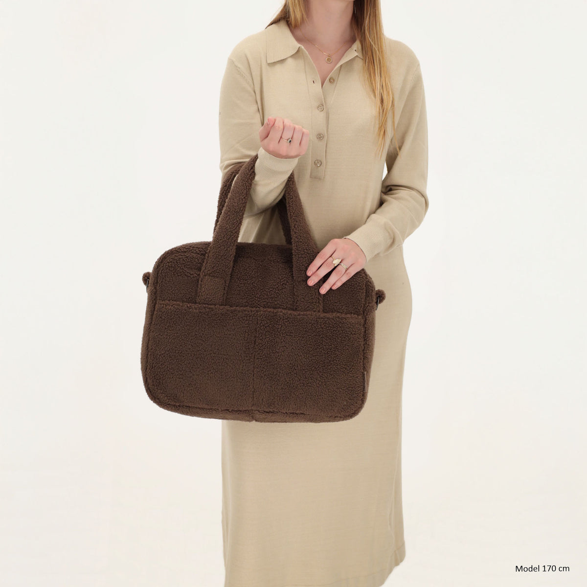 Teddy-Wickeltasche 40x28cm in Braun – Warmer, funktionaler Begleiter - leder-accessoires.com