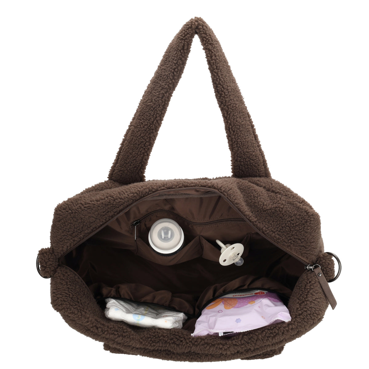 Teddy-Wickeltasche 40x28cm in Braun – Warmer, funktionaler Begleiter - leder-accessoires.com
