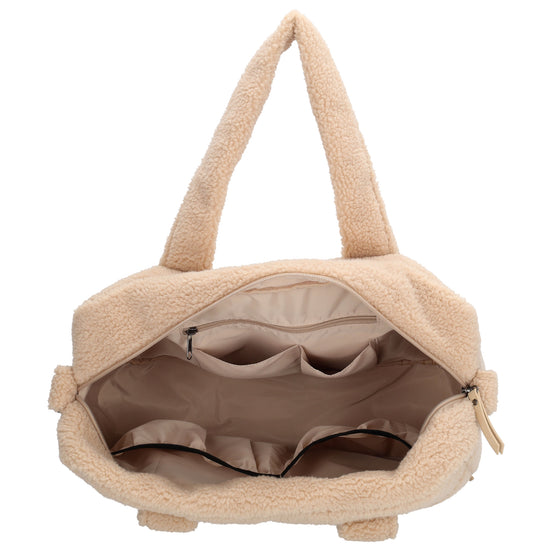 Teddy-Wickeltasche 40x28cm in Creme – Helle, moderne Babybag - leder-accessoires.com
