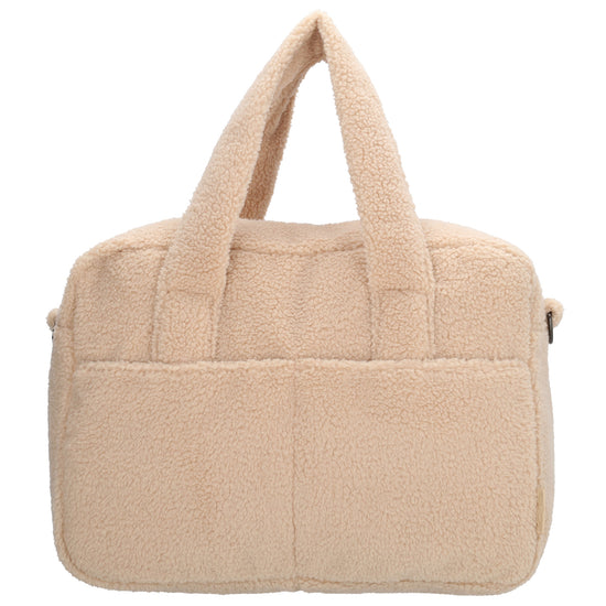 Teddy-Wickeltasche 40x28cm in Creme – Helle, moderne Babybag - leder-accessoires.com