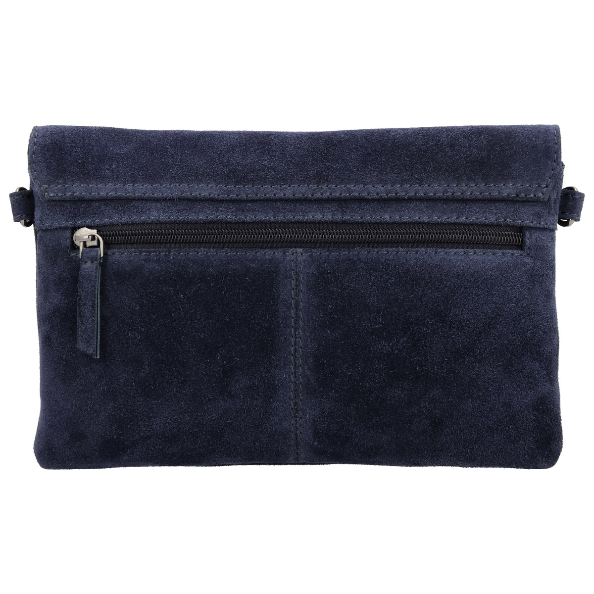 Umhängetasche 24,5x16cm Blau aus Wildleder - leder-accessoires.com