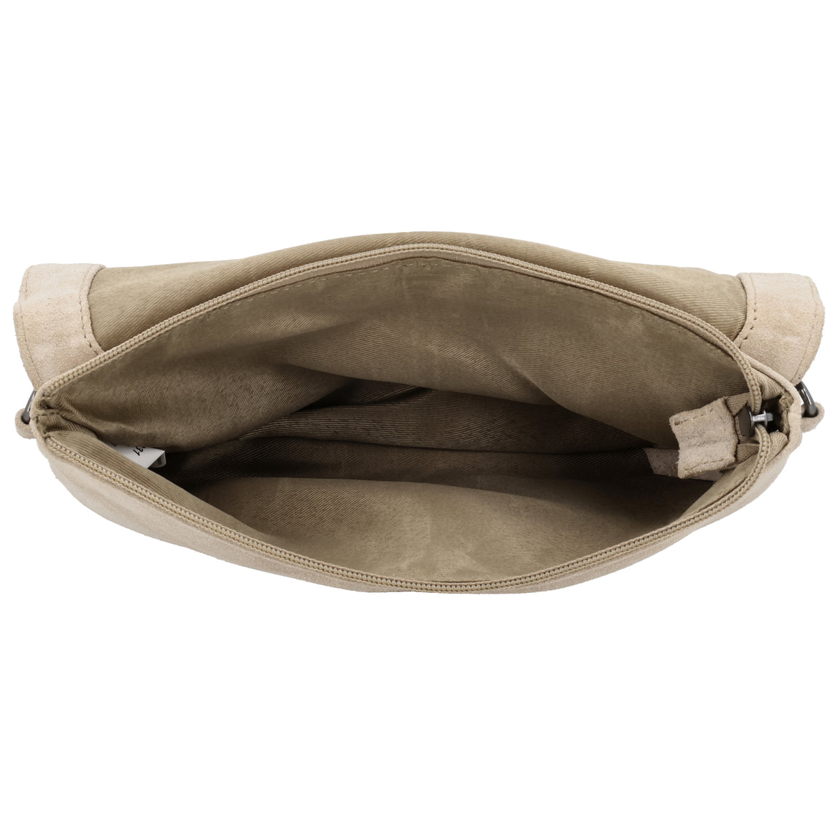 Umhängetasche 24,5x16cm Creme aus Wildleder - leder-accessoires.com