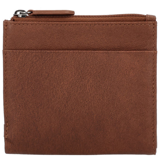 Stilvolle Geldbörse Cognac mit Druckverschluss - leder-accessoires.com