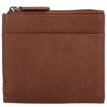 Stilvolle Geldbörse Cognac mit Druckverschluss - leder-accessoires.com