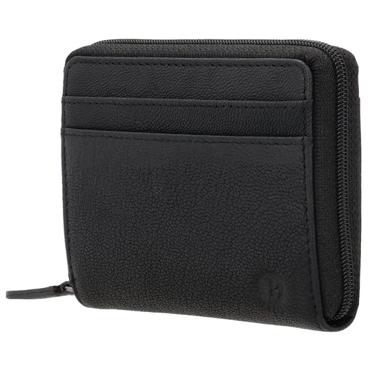 Börse klein in Schwarz mit Rundumreißverschluss - leder-accessoires.com