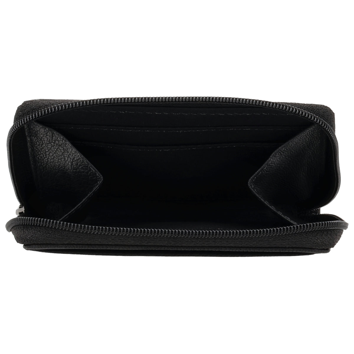 Börse klein in Schwarz mit Rundumreißverschluss - leder-accessoires.com