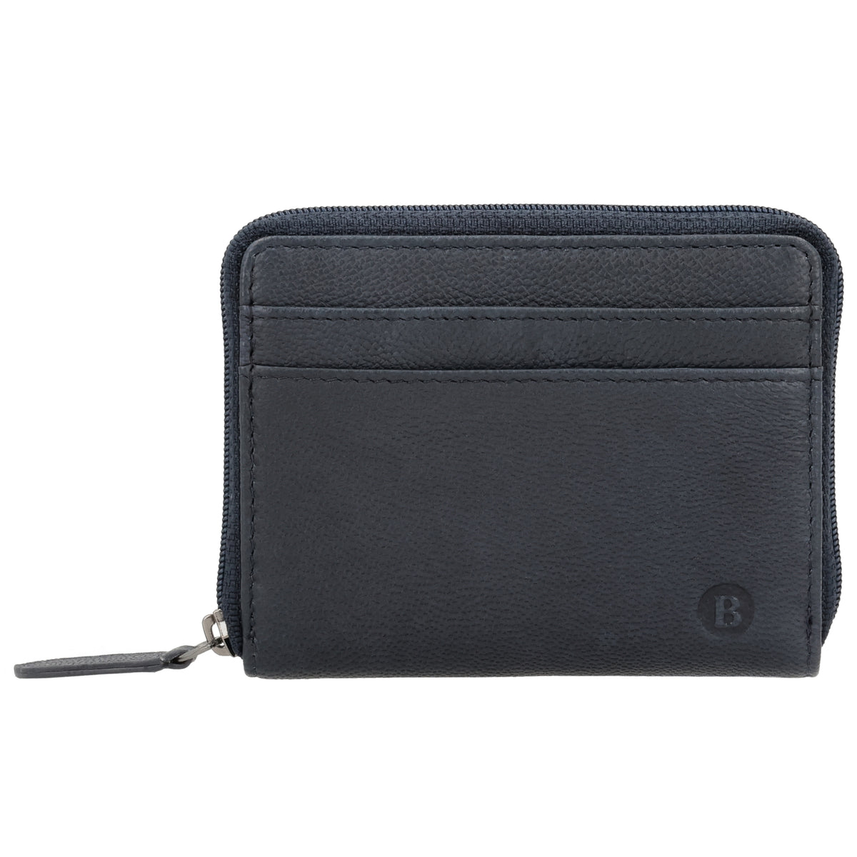 Börse klein in Blau|Marine mit Rundumreißverschluss - leder-accessoires.com