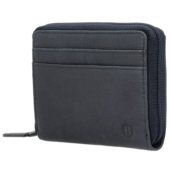 Börse klein in Blau|Marine mit Rundumreißverschluss - leder-accessoires.com