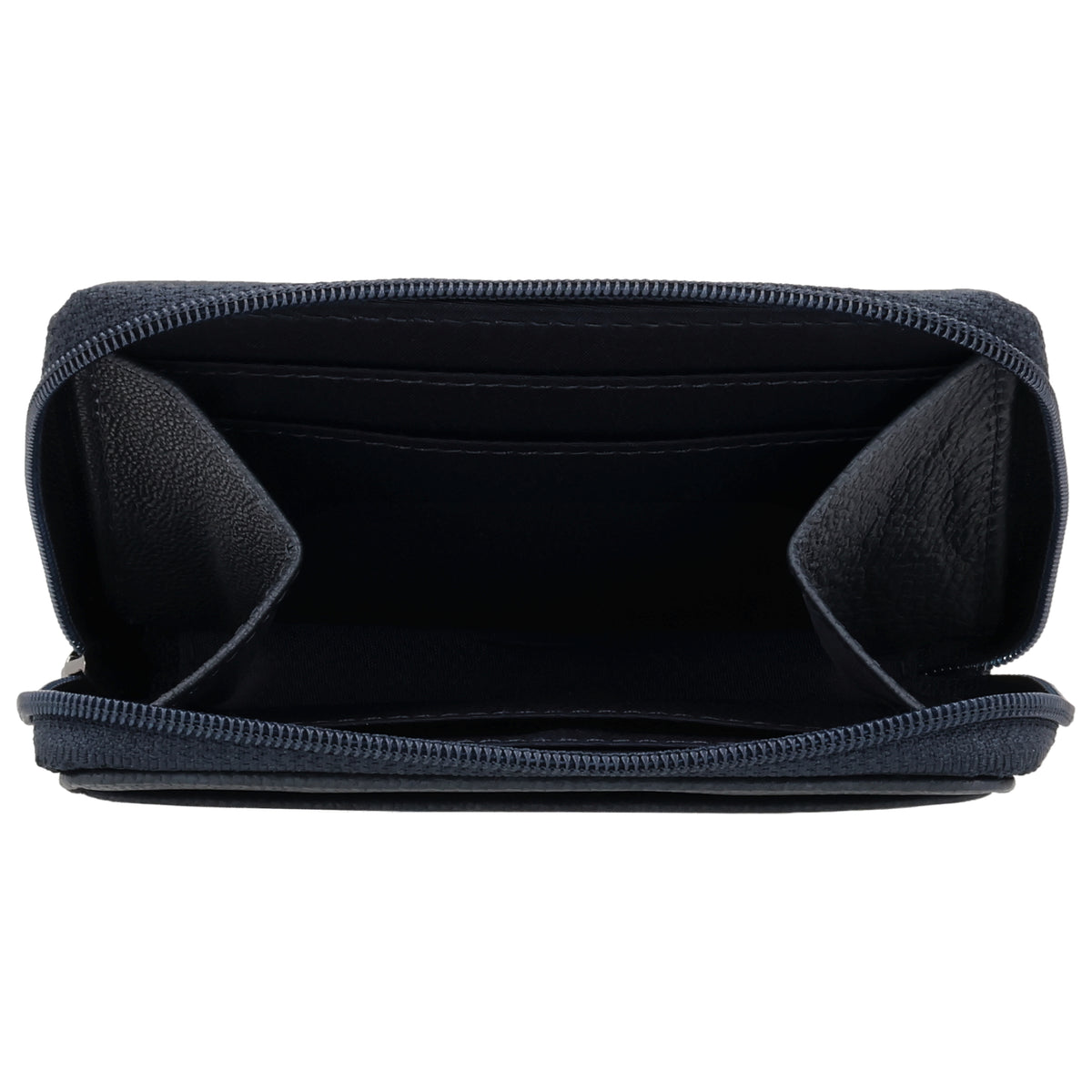 Börse klein in Blau|Marine mit Rundumreißverschluss - leder-accessoires.com