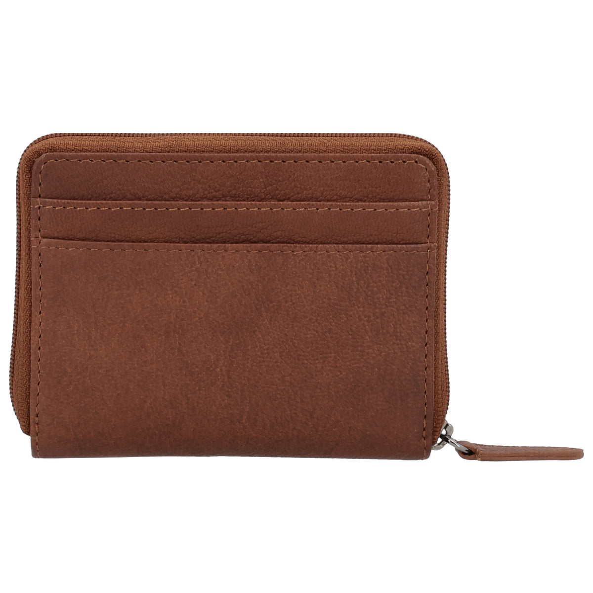 Börse klein in Cognac mit Rundumreißverschluss - leder-accessoires.com