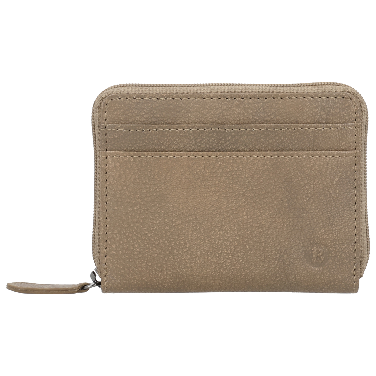 Börse klein in Taupe mit Rundumreißverschluss - leder-accessoires.com